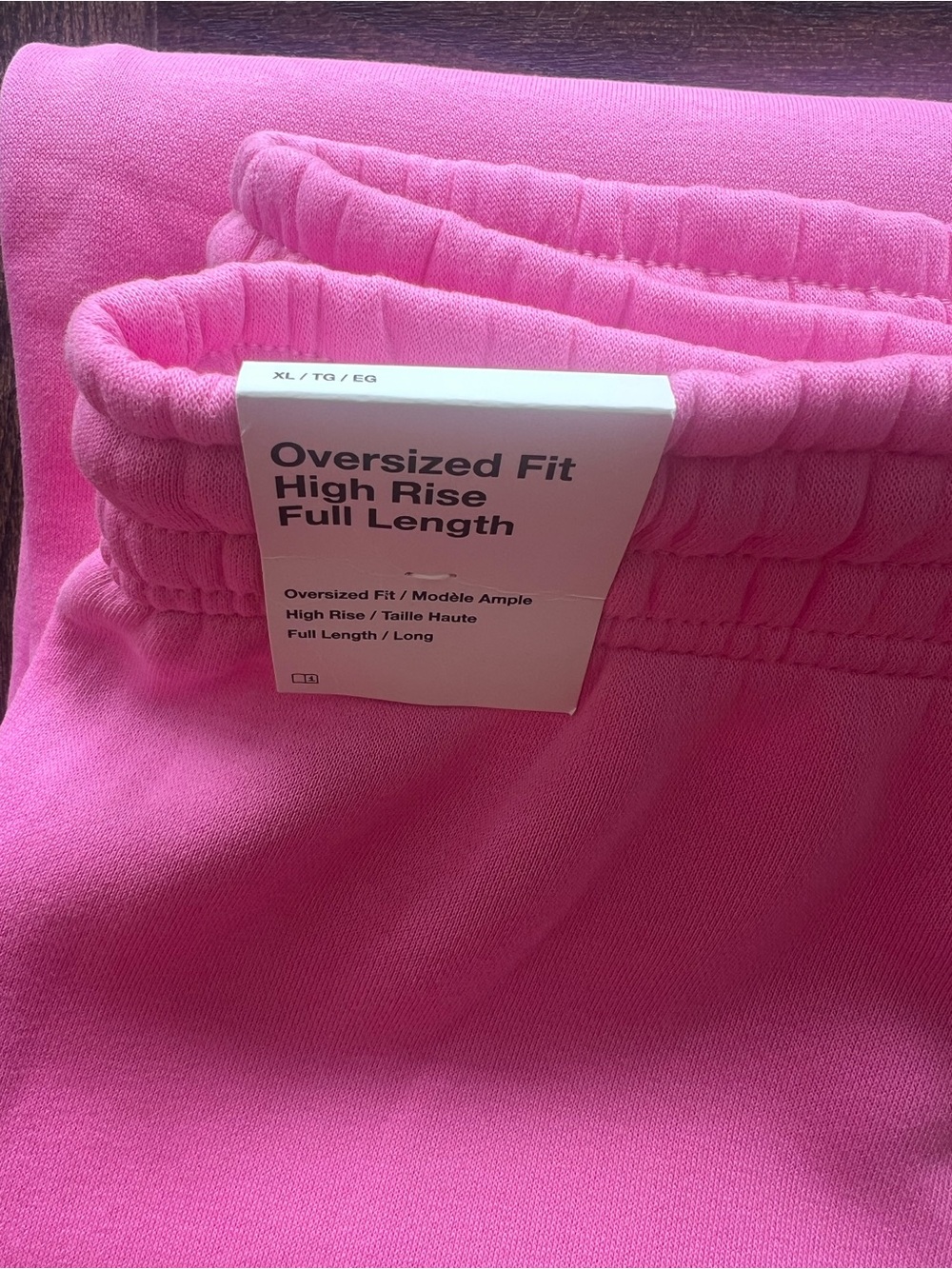 Nike Pink Fleece Jogger Pants with White Swoosh - Picture 2 of 2